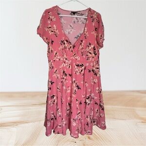 Torrid Pink Floral Mini Dress